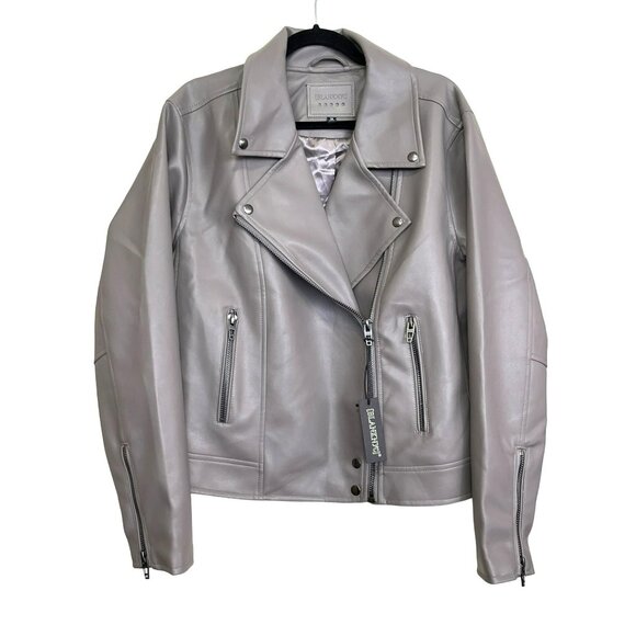Blank NYC Jackets & Blazers - Blank NYC  Gray Faux Leather Moto Jacket Size 1X NWT